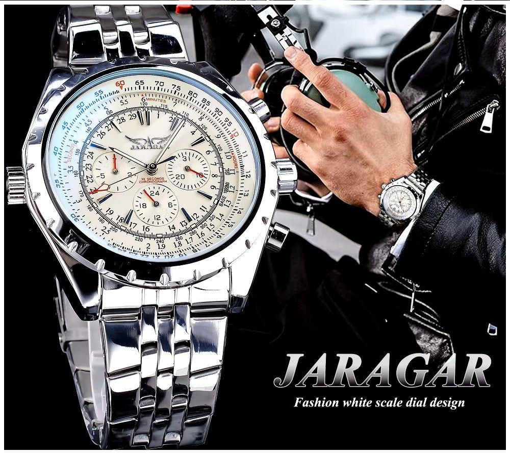 Reloj Automático Deportivo para Hombre Movimiento Mecánico Cronógrafo-3
