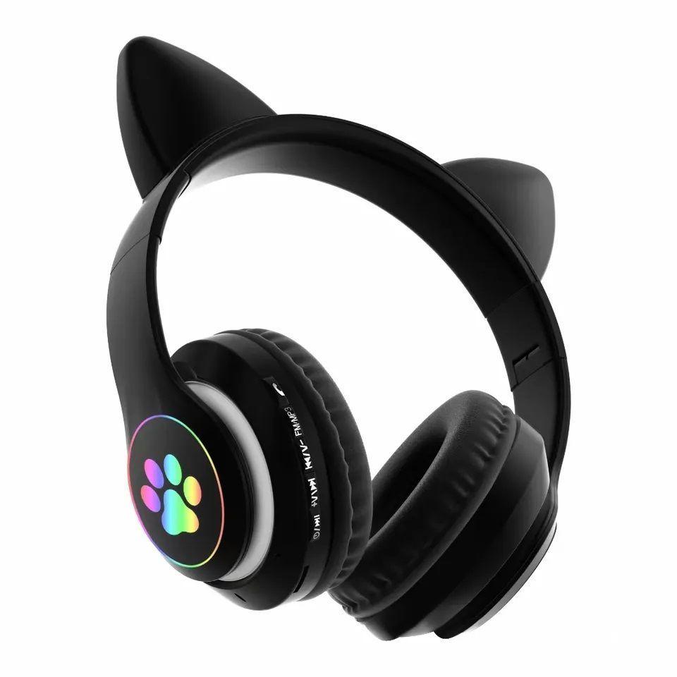Audífonos inalámbricos Bluetooth RGB Orejas gato-1