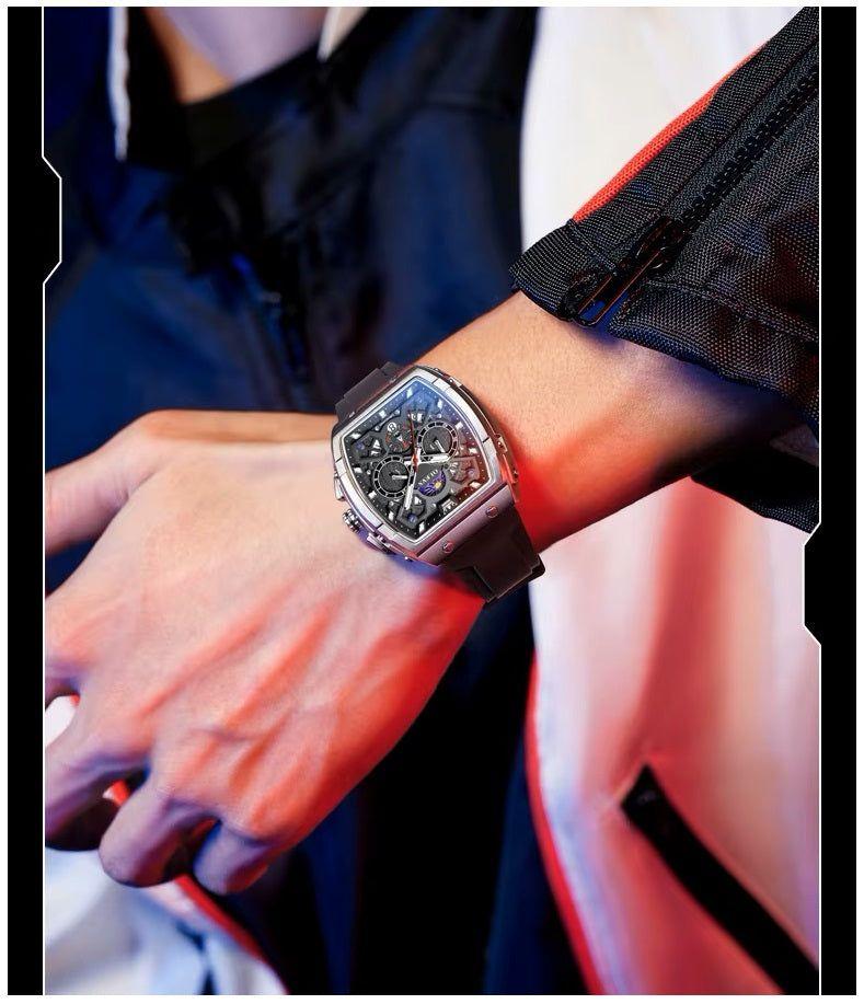 Reloj de Hombre Deportivo Elegante Fase Lunar Cronógrafo Dual Time-3