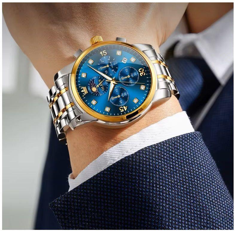 Reloj Hombre Lujo Deportivo y Elegante con Cronógrafo Fase Lunar-2