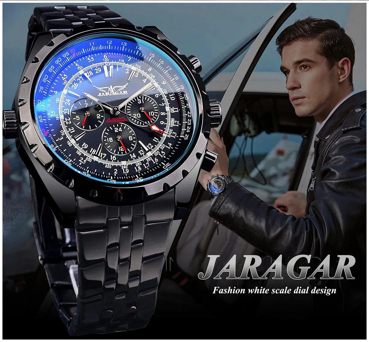 Reloj Automático Jaragar Deportivo Mecánico Resistencia al Agua 3 BAR-2