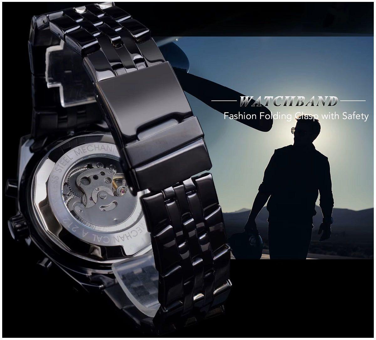 Reloj Automático Jaragar Deportivo Mecánico Resistencia al Agua 3 BAR-5