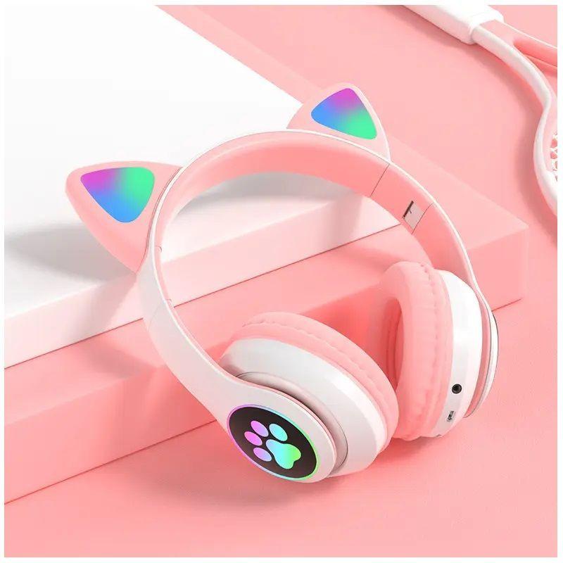 Audífonos inalámbricos Bluetooth RGB Orejas gato-2