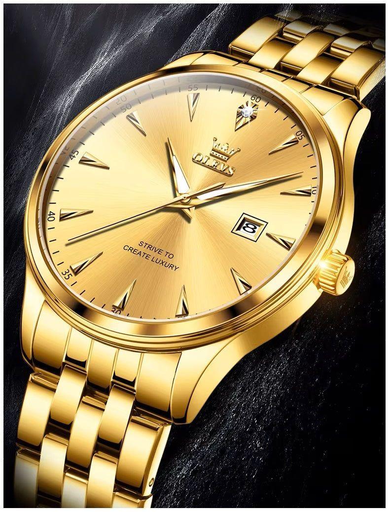 Reloj de Lujo Clásico para Hombre con Calendario y Movimiento de Cuarzo Resistencia al agua 30m-3
