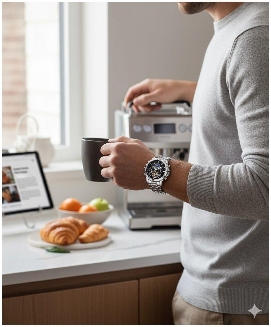 Reloj Automático Mecánico para Hombre De Lujo Impermeable 3ATM-6