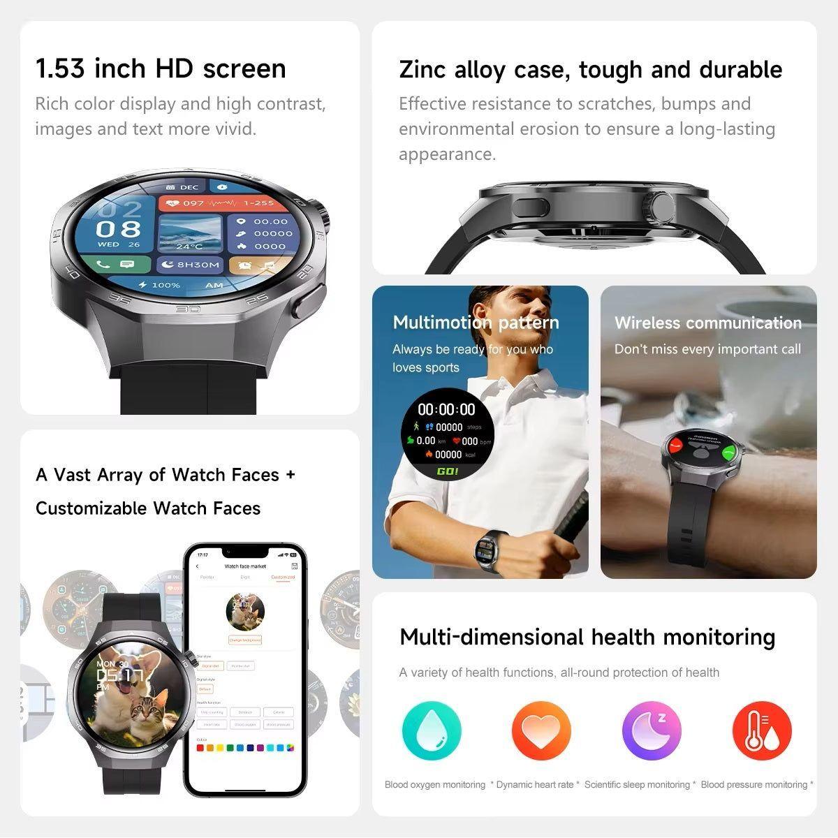 Smartwatch GT5 Deportivo Multifuncional Compatible IOS Android IP68-5