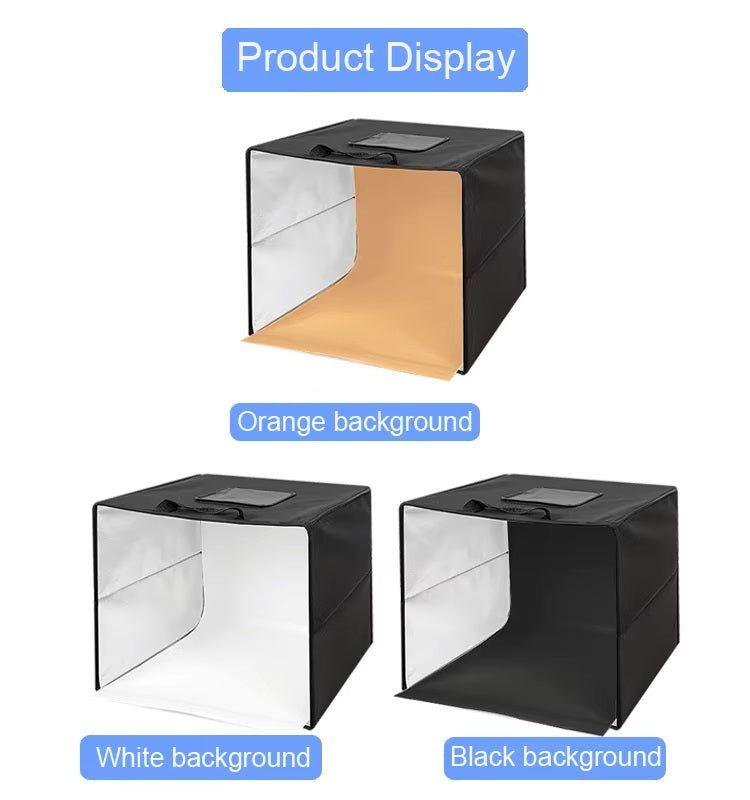 Estudio Portátil Caja Luz Fotográfica Plegable 30cm Luces LED Anillo-3