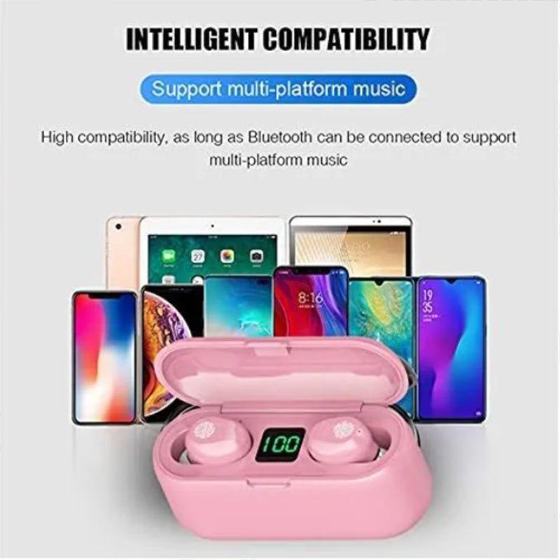 Audífonos inalámbricos Bluetooth In-Ear F9 V 5.0 ROSADO-2