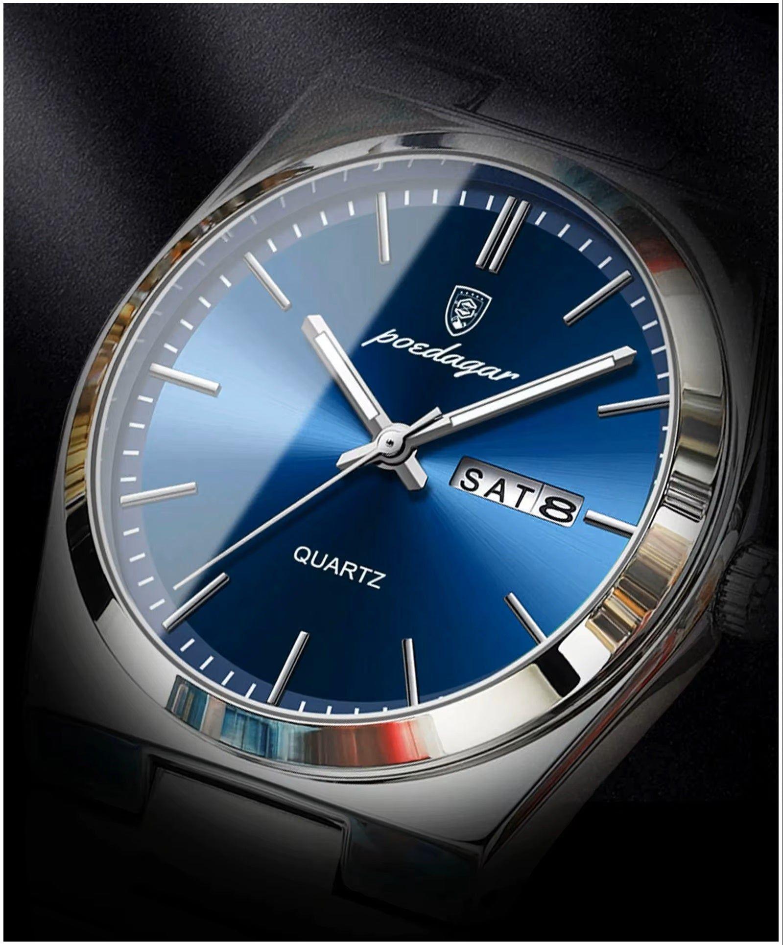 Reloj Analógico de Cuarzo para Hombre 40 mm con Calendario, Cristal Hardlex, Acero Inoxidable, 3-3