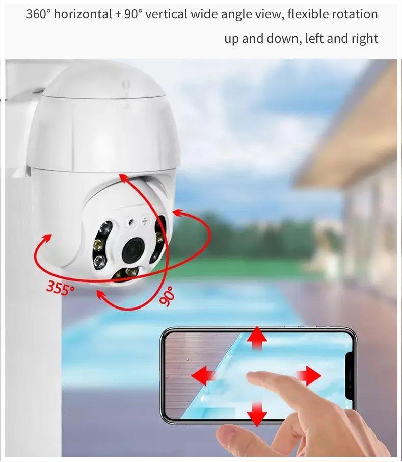Cámara de Seguridad WiFi 1080P Visión Nocturna Rotación 360° IP66-1