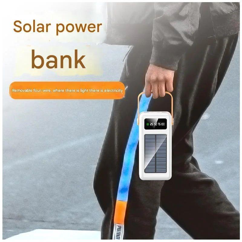 Batería Portátil Power Bank Solar 40000mAh Cables Integrados Luz LED-2