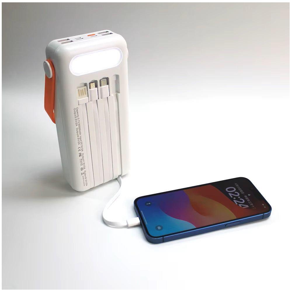 Batería Portátil Power Bank Solar 40000mAh Cables Integrados Luz LED-3