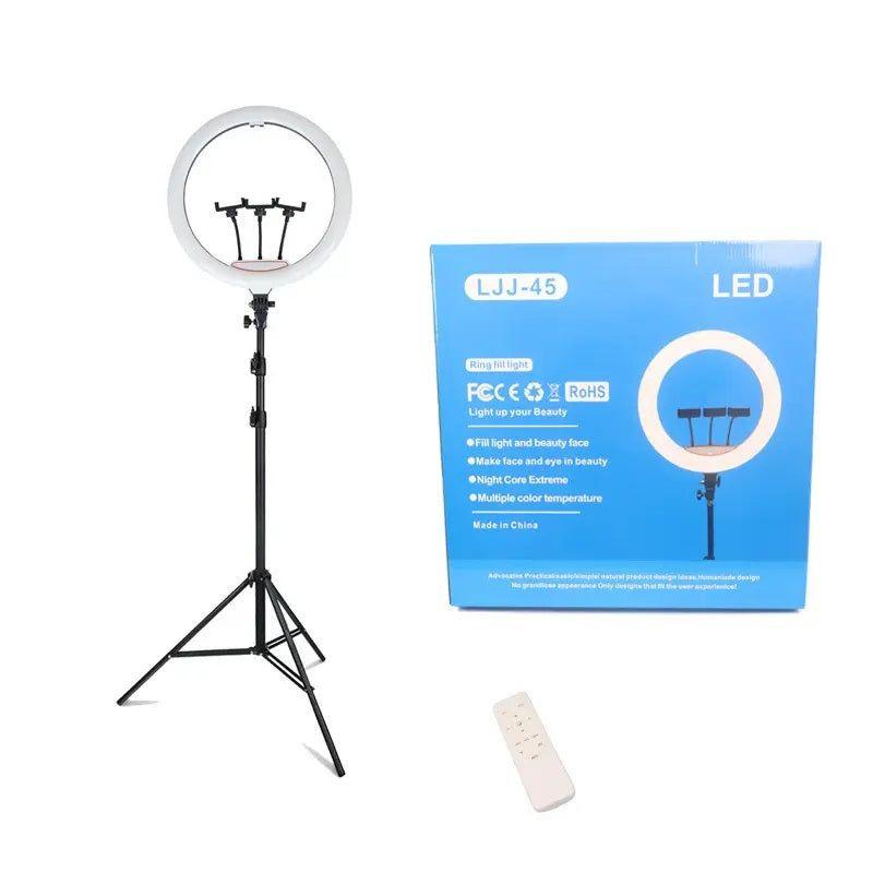 Aro LED de 18 Pulgadas y 45cm 3 soportes control remoto y atril de 2.10 mts-4