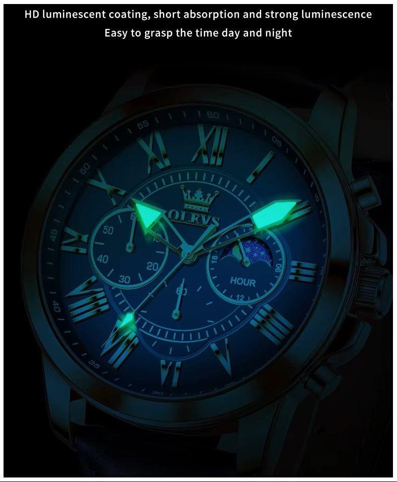 Reloj de Lujo para Hombre Fase Lunar Estilo Elegante y Deportivo-4