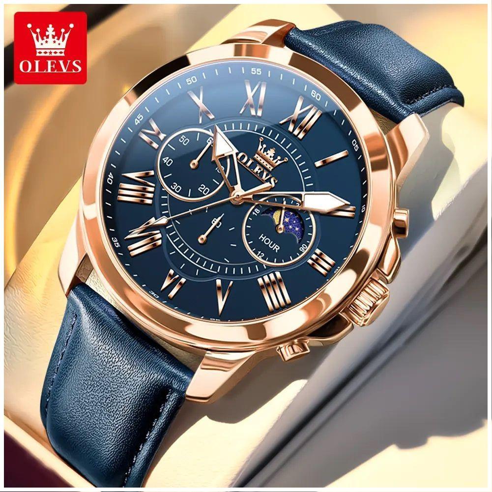 Reloj de Lujo para Hombre Fase Lunar Estilo Elegante y Deportivo-1