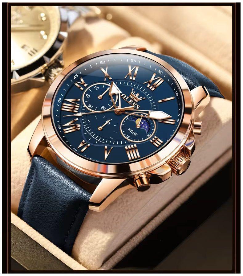 Reloj de Lujo para Hombre Fase Lunar Estilo Elegante y Deportivo-3
