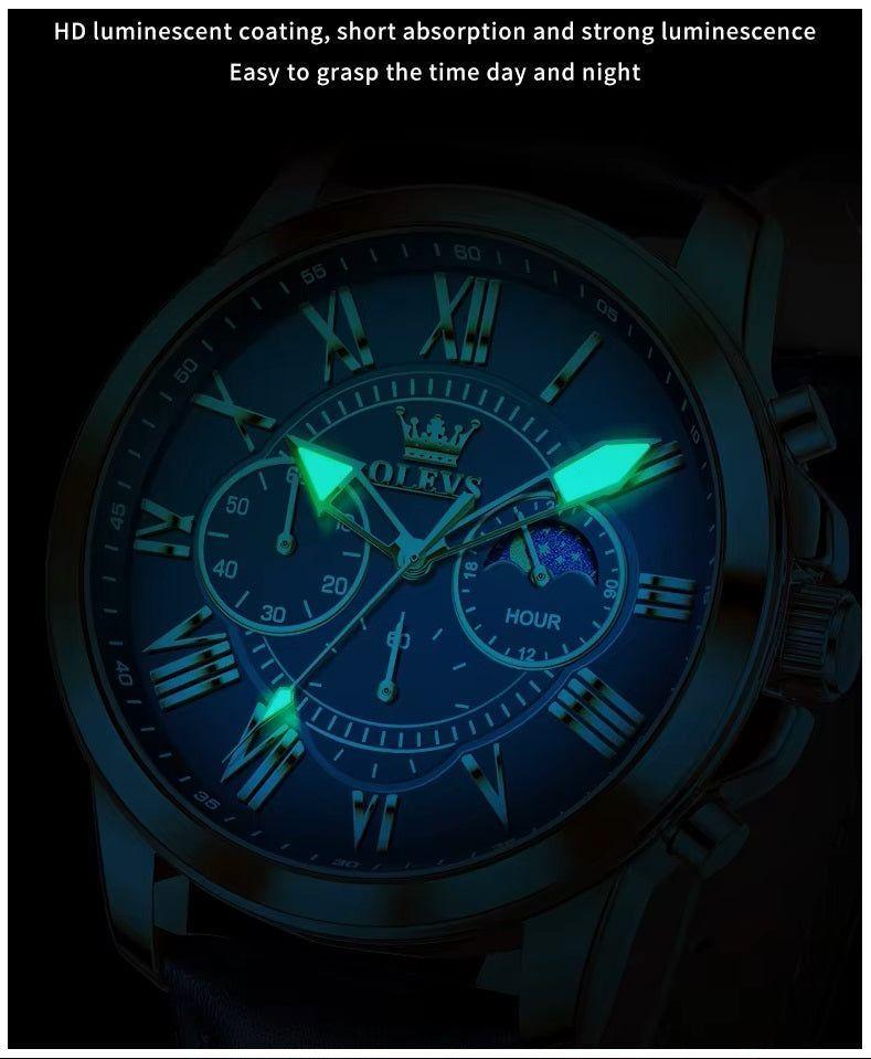 Reloj de Lujo para Hombre Fase Lunar Estilo Elegante y Deportivo-5