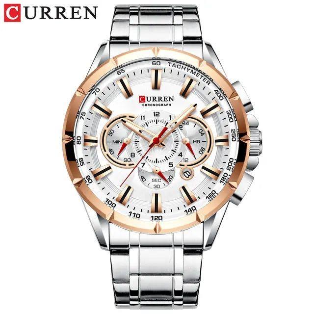 Reloj Hombre Elegante Curren Acero Inoxidable Cuarzo Cronógrafo-2