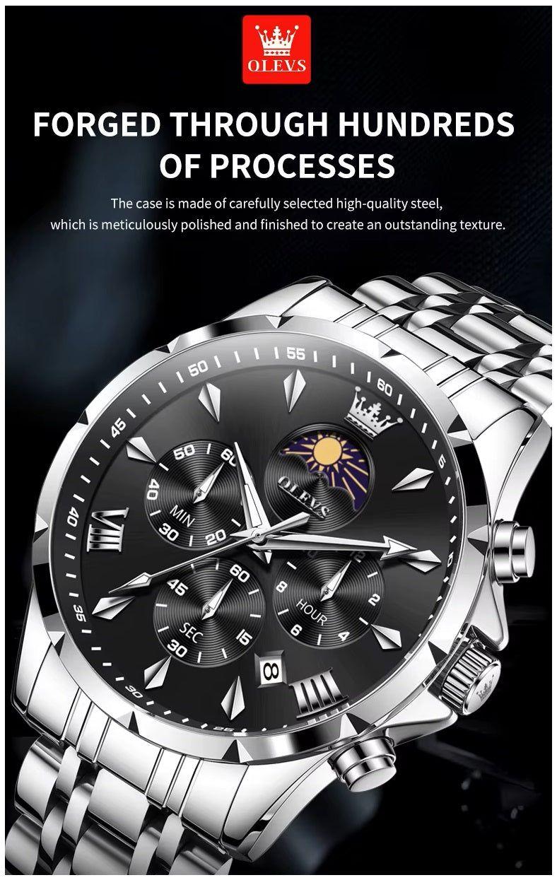 Reloj Deportivo de Cuarzo Multifuncional con Caja de Acero Inoxidable-3