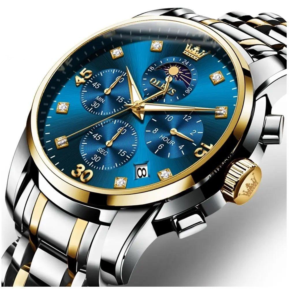 Reloj Hombre Lujo Deportivo y Elegante con Cronógrafo Fase Lunar-0