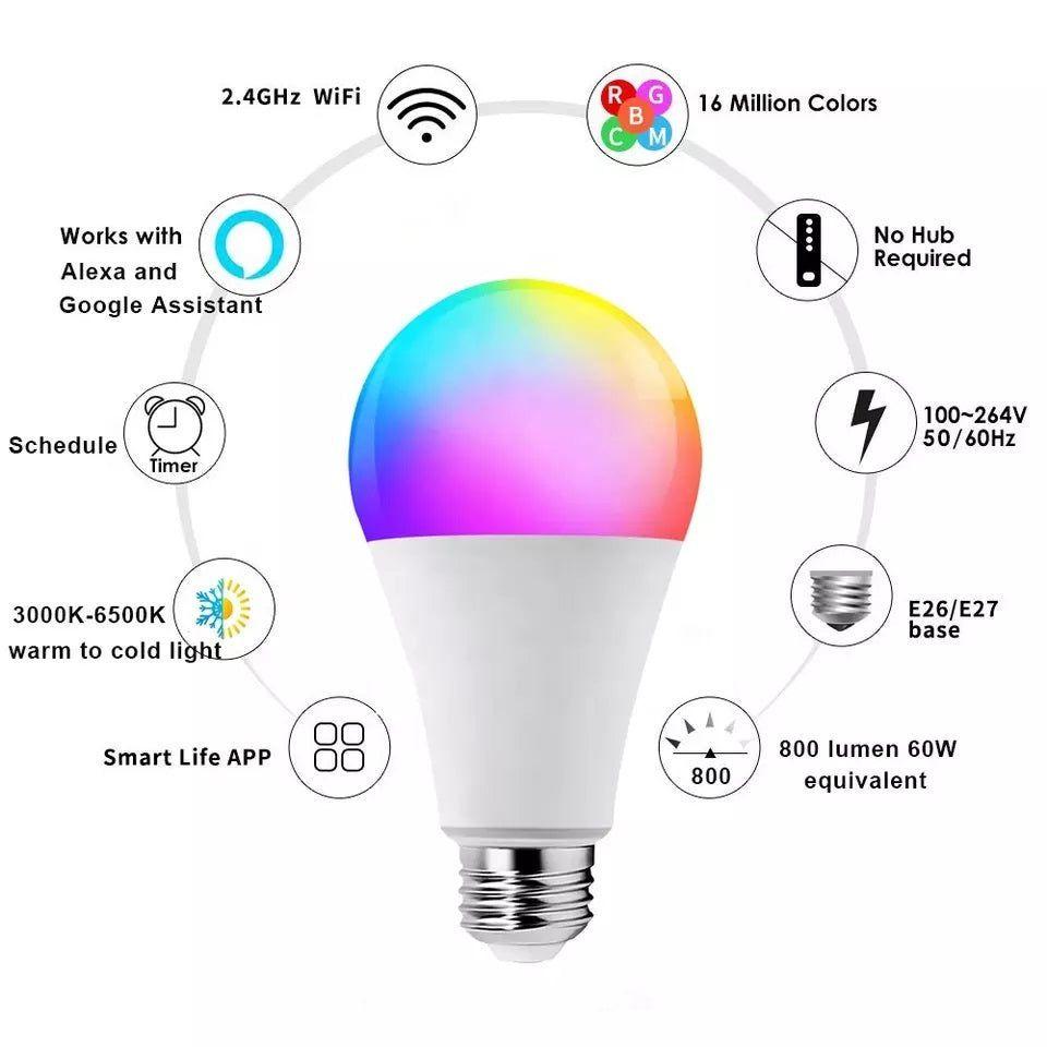 Ampolleta LED WIFI Inteligente RGB Control desde Smartphone-2