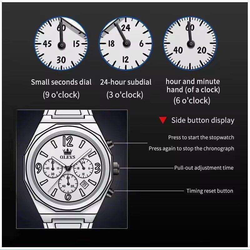 Reloj Multifuncional Estilo Manga Cuarzo Impermeable y Luminoso-5