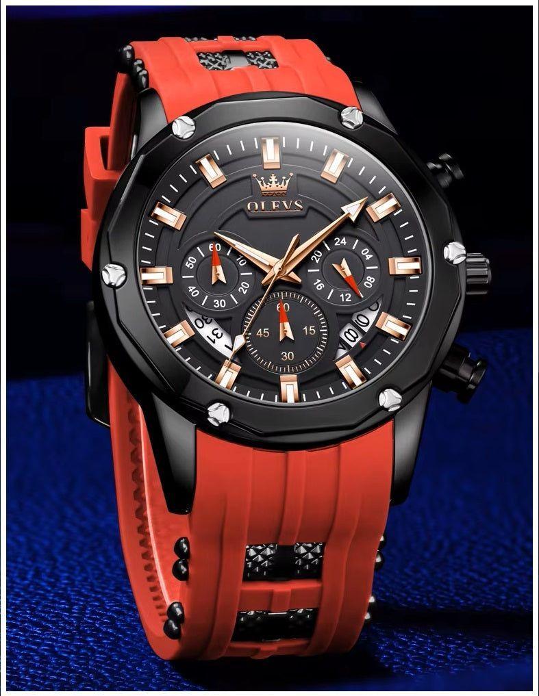Reloj Quartz Deportivo de Lujo Cronógrafo Cuarzo Sumergible 30M-5
