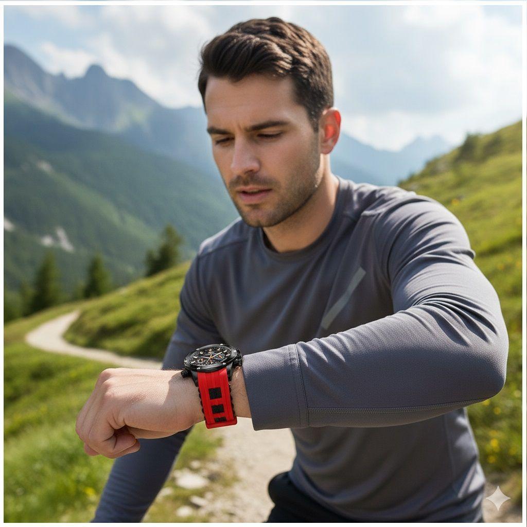 Reloj Quartz Deportivo de Lujo Cronógrafo Cuarzo Sumergible 30M-6