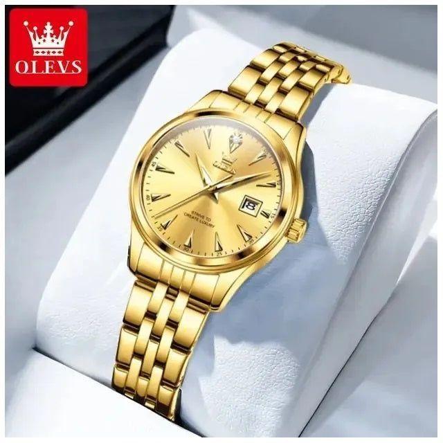 Reloj de Pulsera Dorado para Mujer con Movimiento Japonés-3