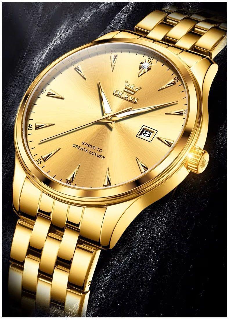 Reloj de Pulsera Dorado para Mujer con Movimiento Japonés-4