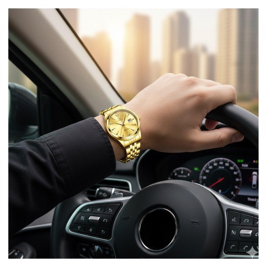 Reloj de Pulsera Dorado para Mujer con Movimiento Japonés-6