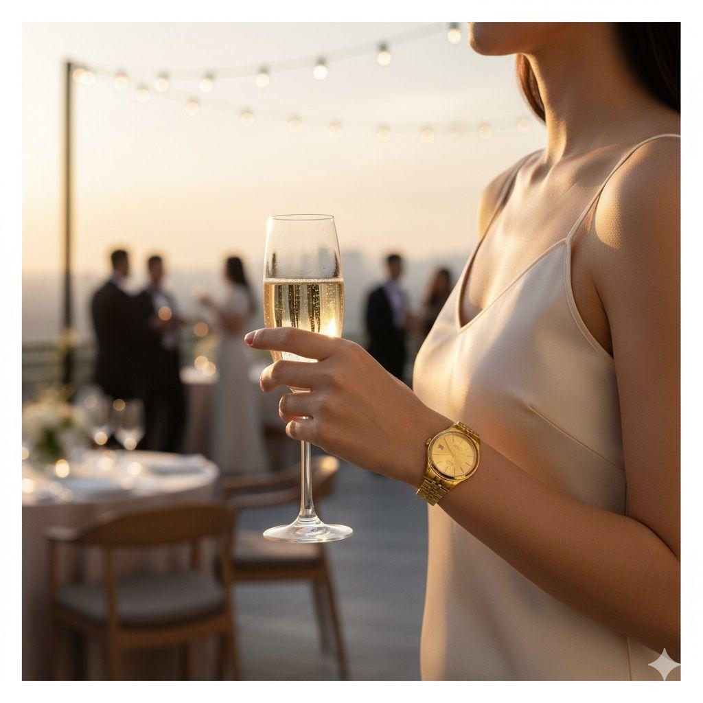 Reloj de Pulsera Dorado para Mujer con Movimiento Japonés-7