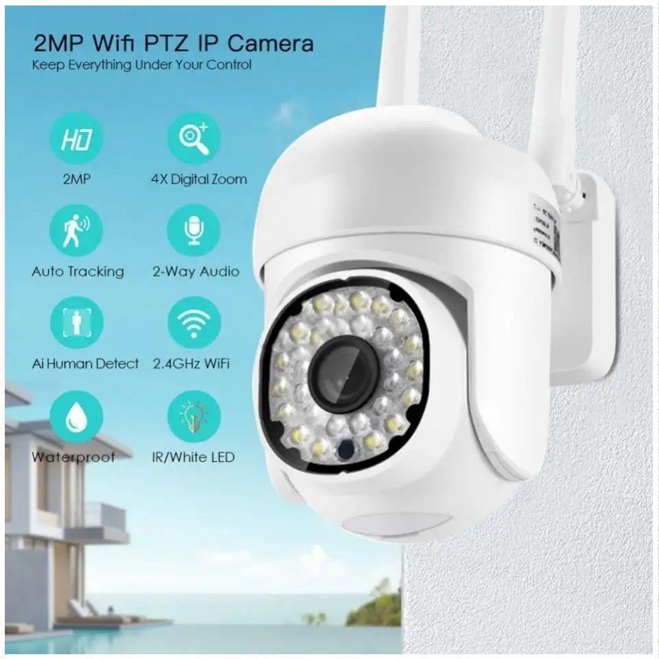Cámara de Seguridad WiFi Monitoreo 360° Full HD 110° Visión Detección-1
