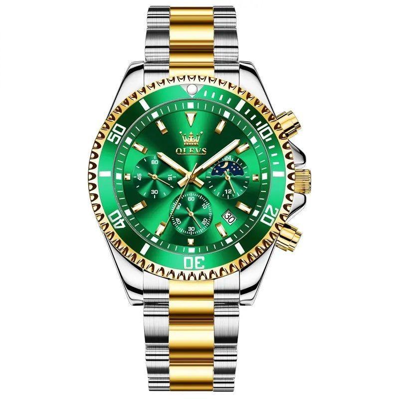Reloj Cronógrafo Deportivo de Lujo para Hombre Acero Inoxidable-0