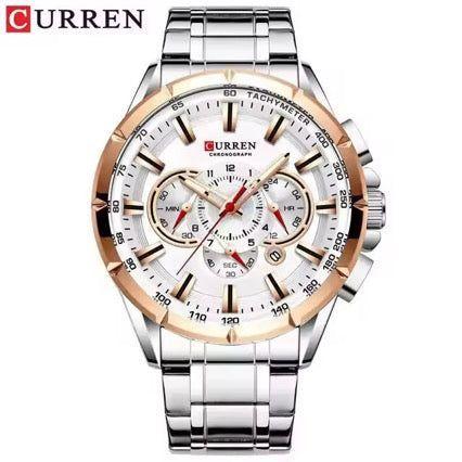 Reloj Hombre Elegante Acero Inoxidable Cuarzo Cronógrafo-2