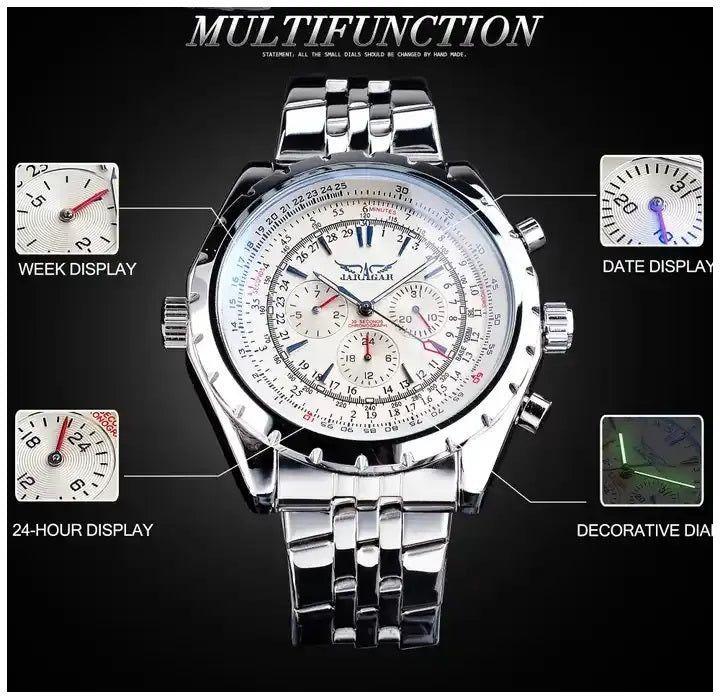 Reloj Automático Deportivo para Hombre Movimiento Mecánico Cronógrafo-3