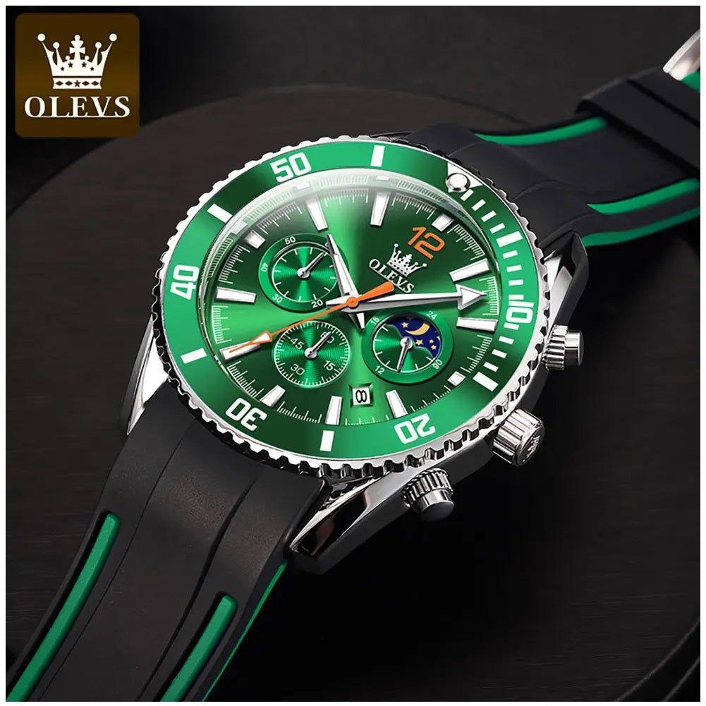 Reloj Cronógrafo Deportivo para Hombre Calendario Resistencia al Agua-4