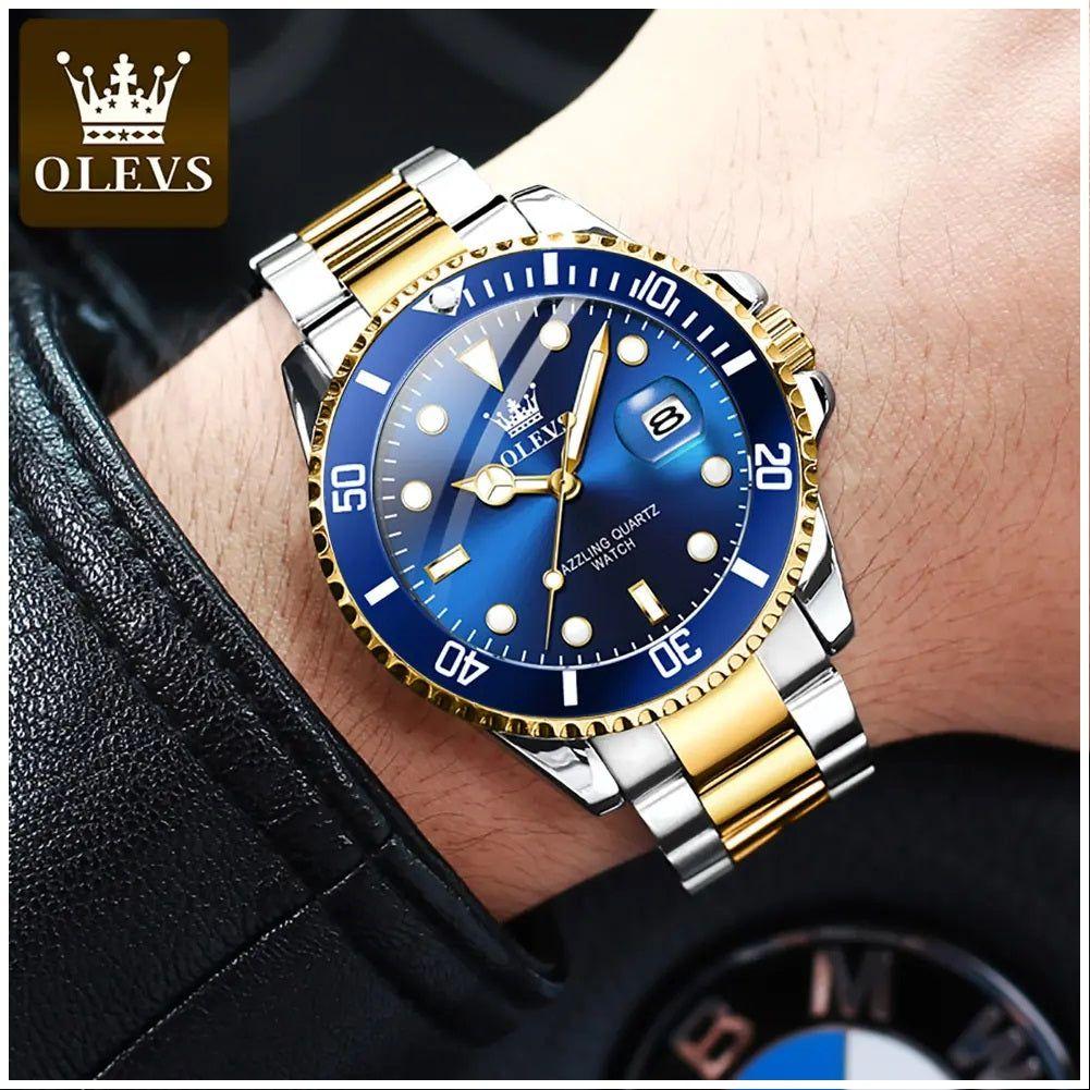 Reloj para Hombre de Lujo OLEVS Acero Inoxidable Cuarzo Sumergible 30M-3