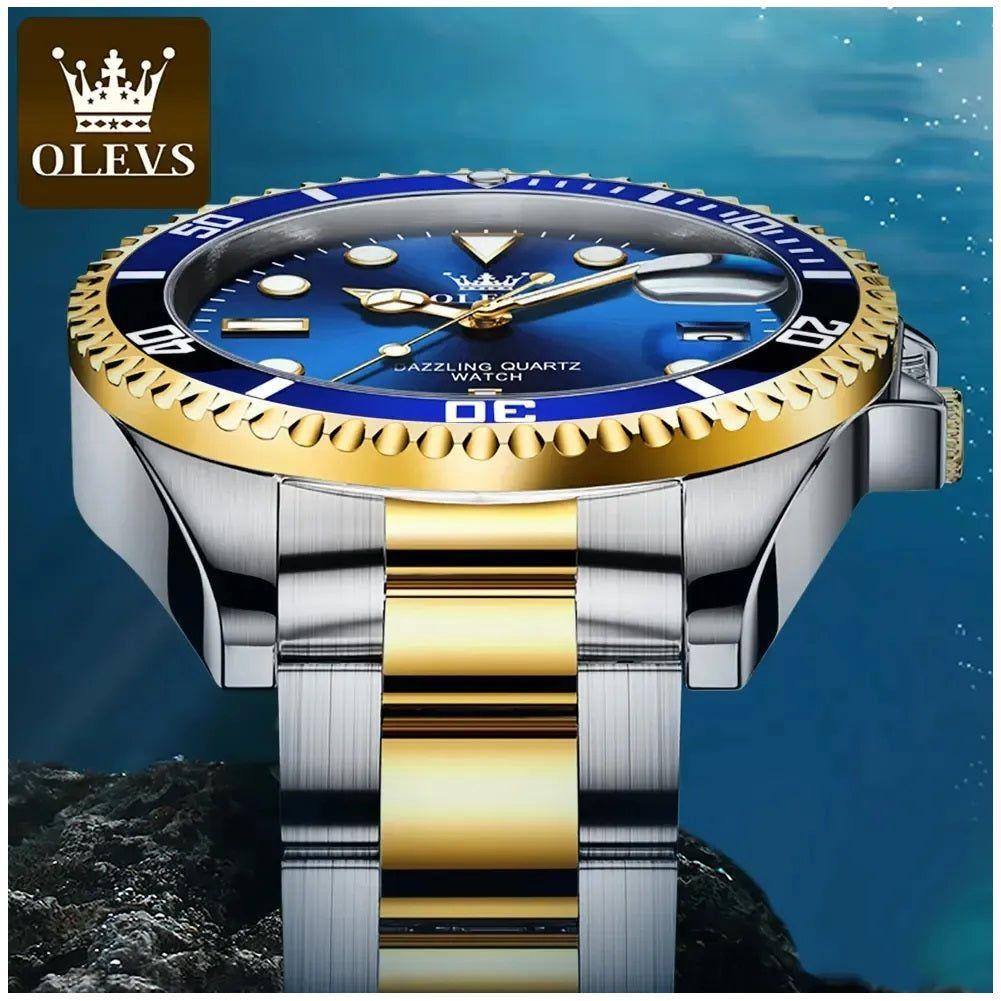 Reloj para Hombre de Lujo OLEVS Acero Inoxidable Cuarzo Sumergible 30M-5