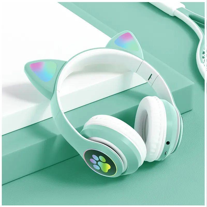 Audífonos inalámbricos Bluetooth RGB Orejas gato-1