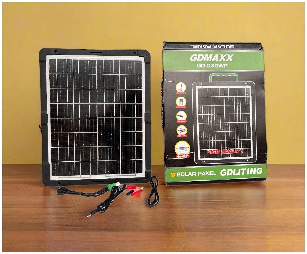 Panel Solar Portátil 30W 18V Adaptador de carga Múltiple Cable USB-0