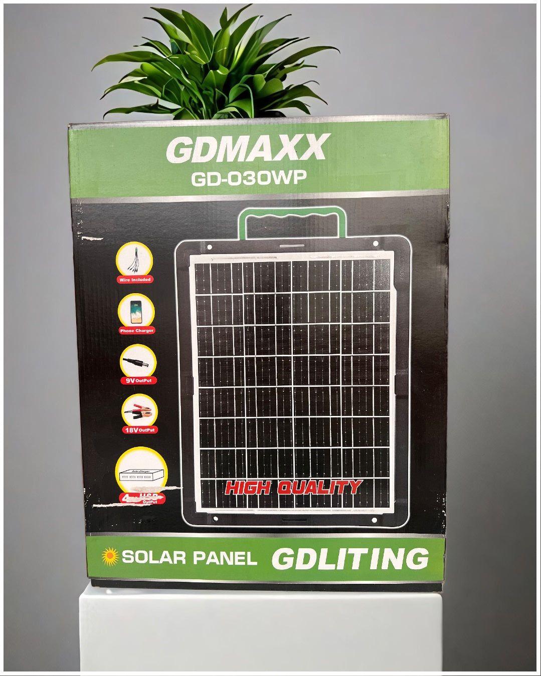 Panel Solar Portátil 30W 18V Adaptador de carga Múltiple Cable USB-2