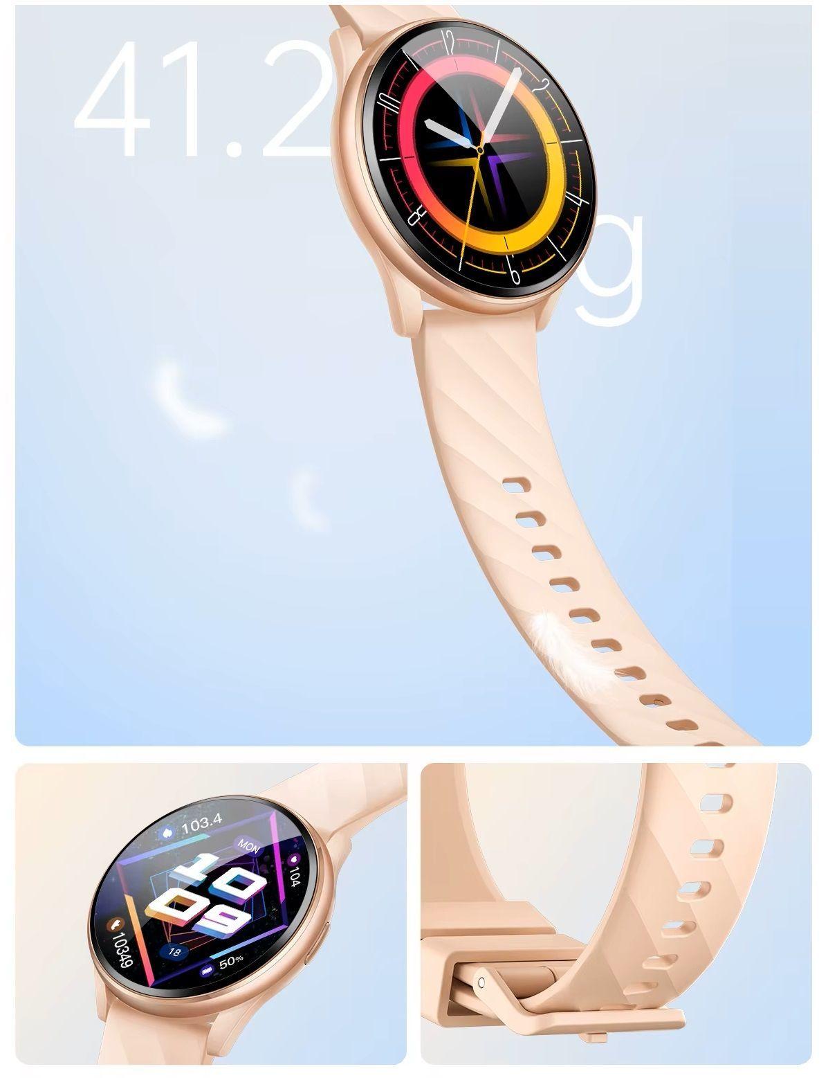 Reloj Inteligente Mujer Llamadas Bluetooth Monitoreo de Salud Multideporte IP67 Notificaciones-4