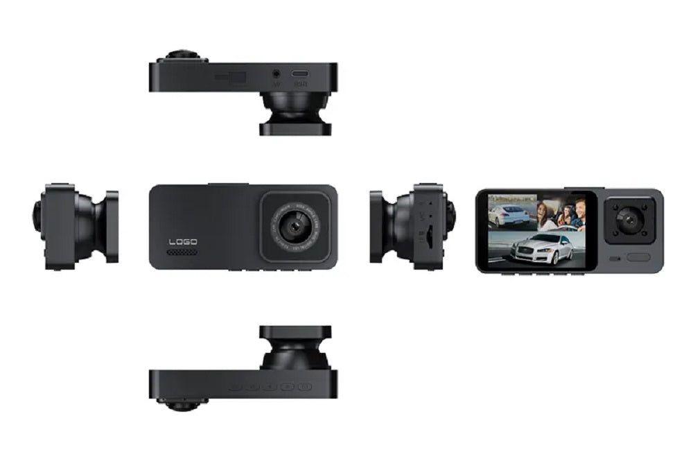Cámara Dashcam de 3 Lentes Full HD 1080P Visión Nocturna, Sensor G y Modo Estacionamiento 24H-0