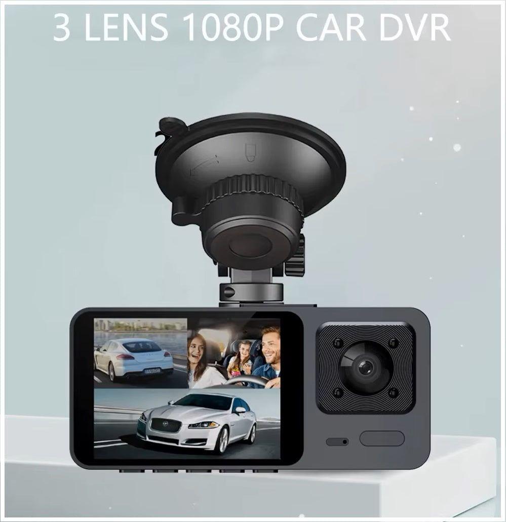 Cámara Dashcam de 3 Lentes Full HD 1080P Visión Nocturna, Sensor G y Modo Estacionamiento 24H-4
