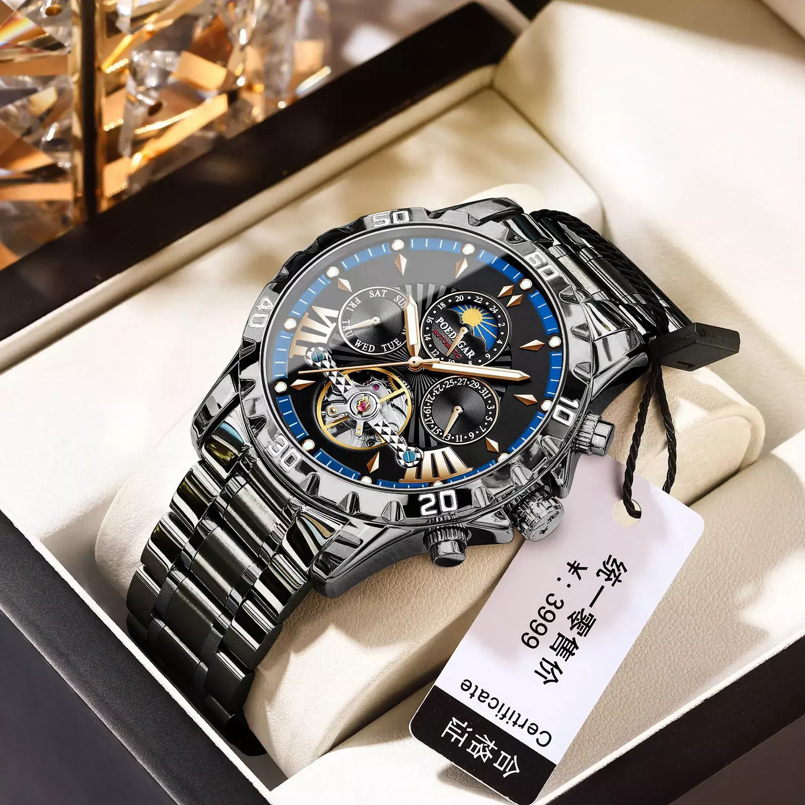 Reloj Automático Mecánico para Hombre Mecánico Impermeable 3ATM-6