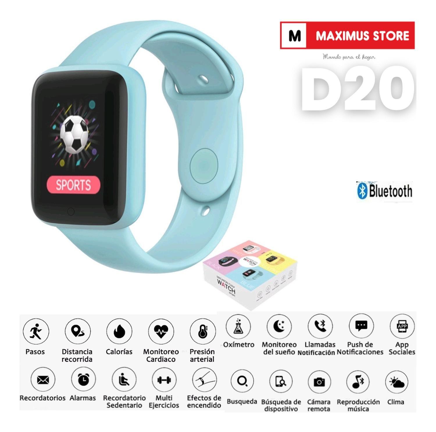 Reloj D20 Inteligente Smartwatch Celeste-5