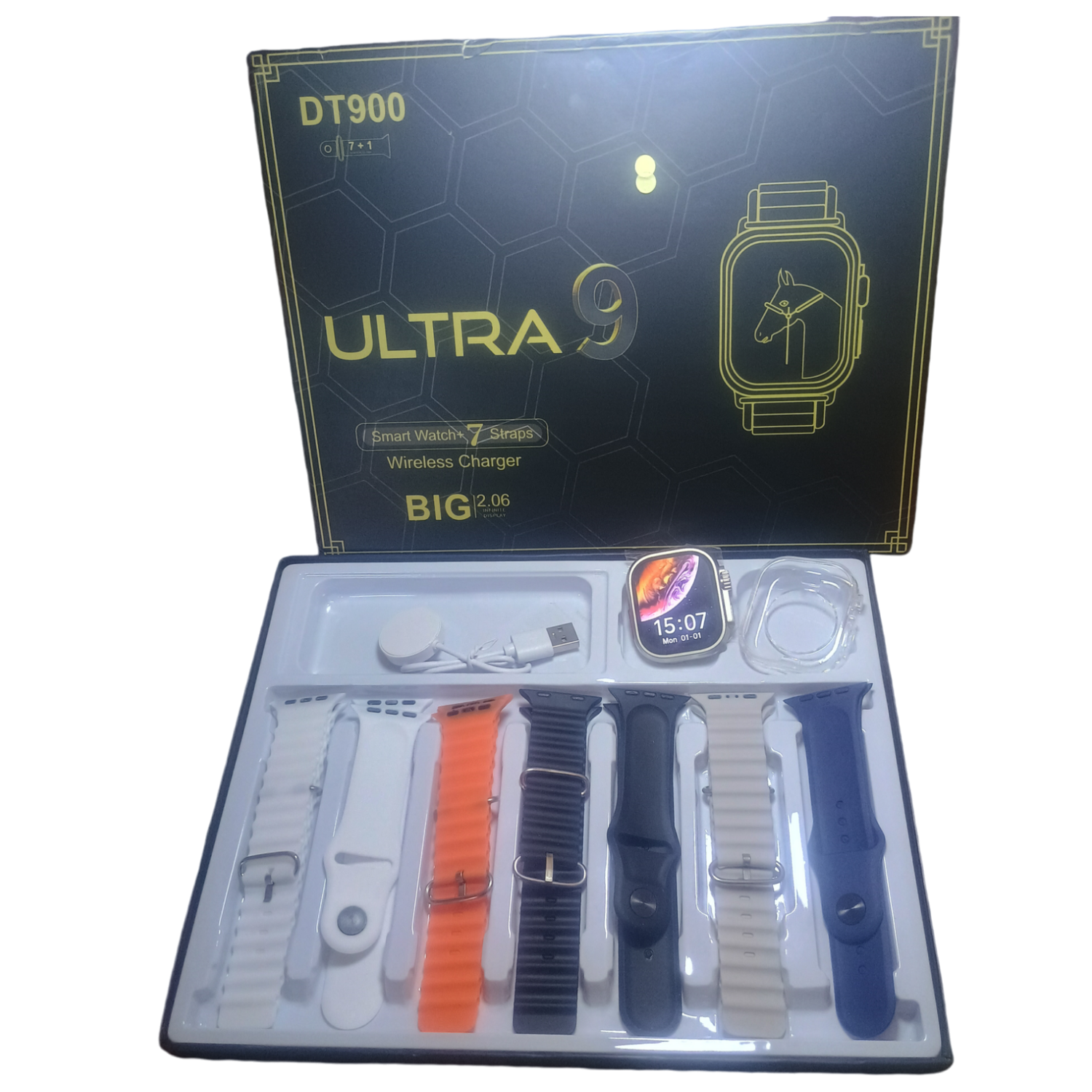 Reloj Inteligente Smartwatch DT900 Ultra Negro - 7 CORREAS-0