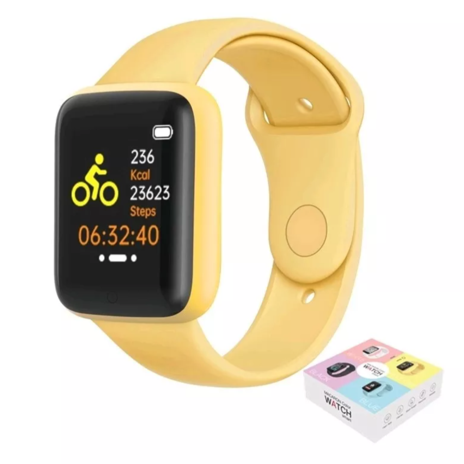 Reloj D20 Inteligente Smartwatch Amarillo 2024-0
