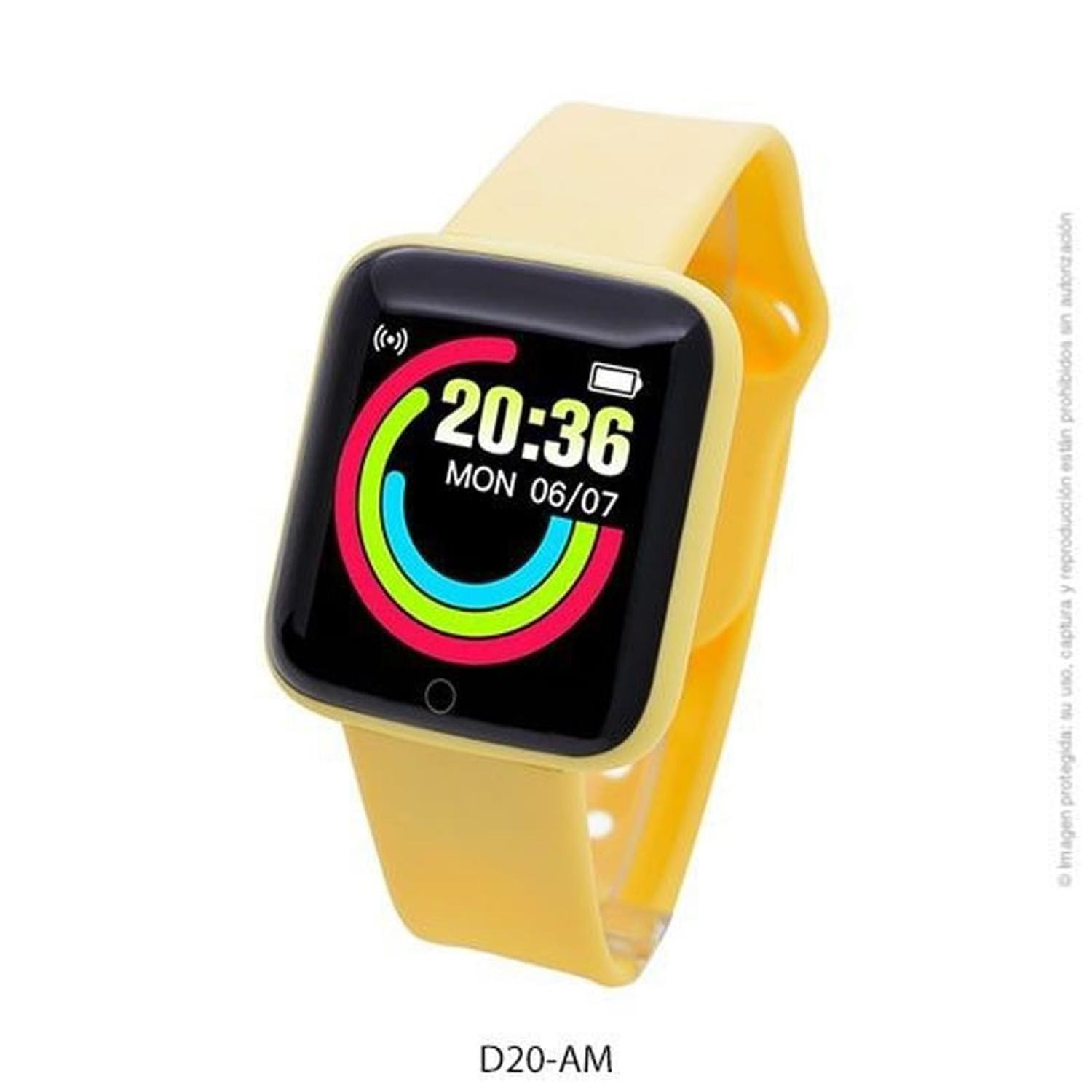 Reloj D20 Inteligente Smartwatch Amarillo 2024-2